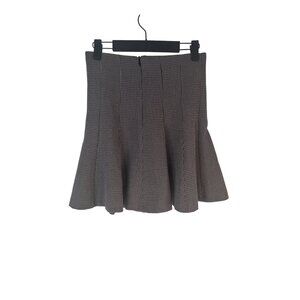 Zara Trafaluc XS Houndstooth Flared Skirt Black/Olive/Melon Wool Blend